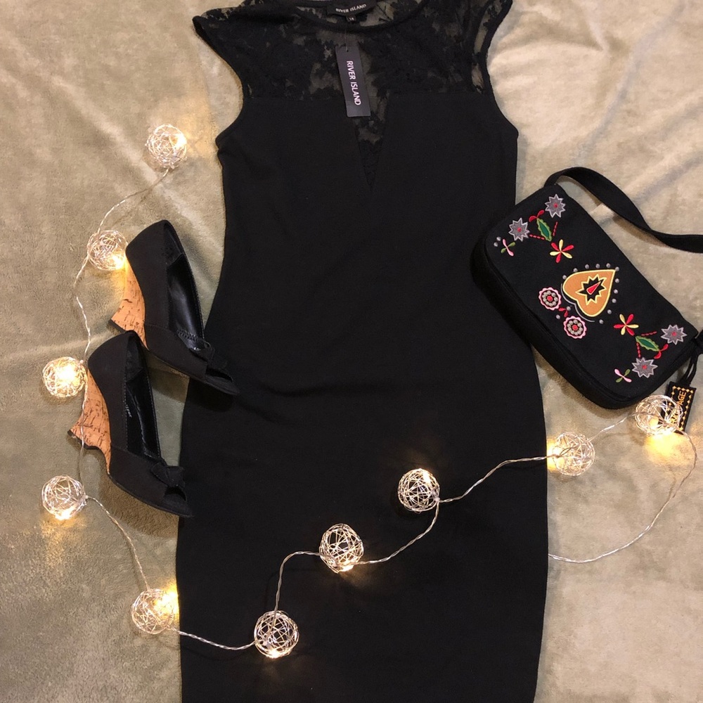 NWT HP River Island Black Dress